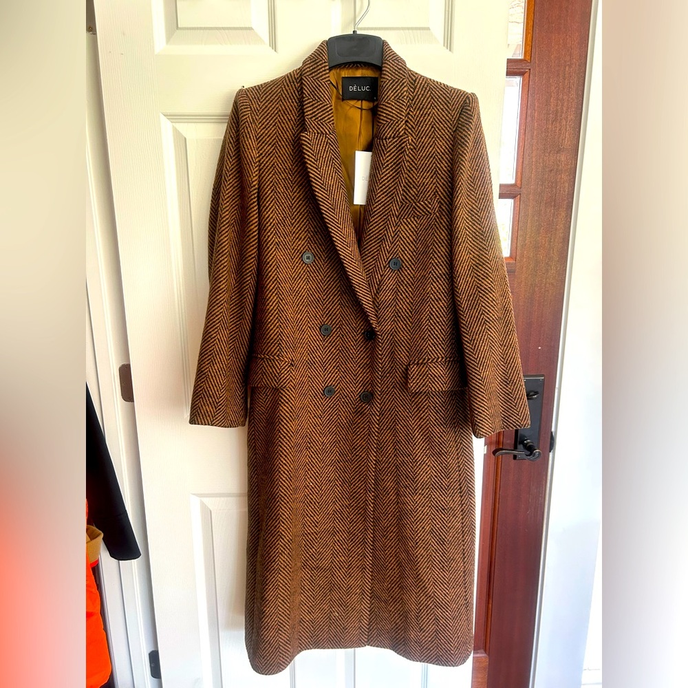 Deluc Brown Trench Coat with Wide Lapels